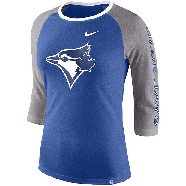 Women's Nike Royal Toronto Blue Jays Tri-Blend 3/4-Sleeve Raglan T-Shirt
