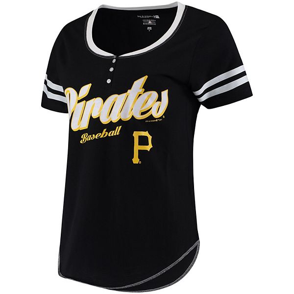  5th and Ocean MLB Pittsburgh Pirates Women's Scoop Neck Henley  Tee, White, X-Large : Sports & Outdoors