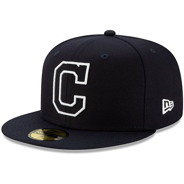 Men's New Era Navy Cleveland Indians Logo Elements 59FIFTY Fitted Hat