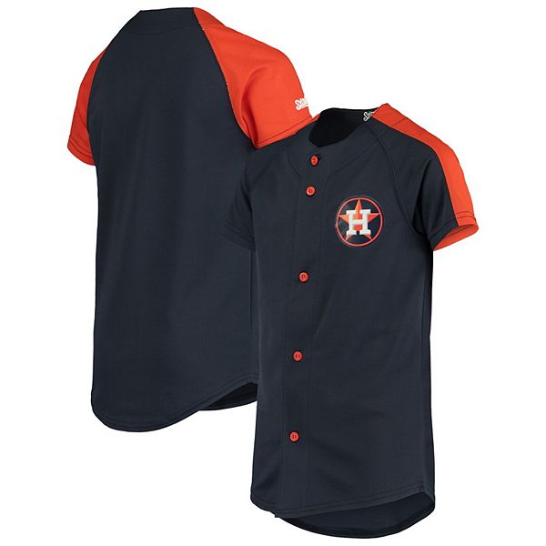 Houston Astros Stitches Youth Logo Button-Down Jersey - Navy