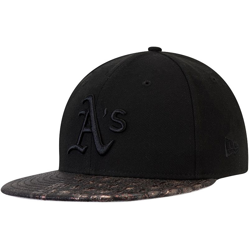 UPC 885431011432 product image for Men's New Era Black Oakland Athletics Croc Canvas 59FIFTY Fitted Hat, Size: 7 3/ | upcitemdb.com