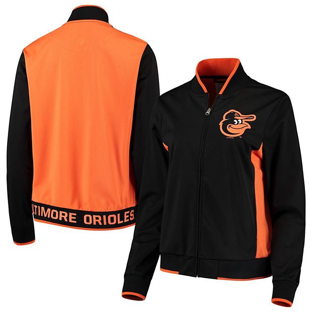 BALTIMORE ORIOLES WOMEN'S BLACK TRIPLE TRACK JACKET-G-III BY