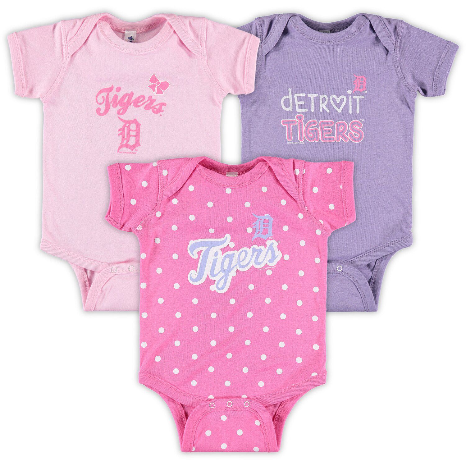 Detroit Tigers Newborn & Infant Minor League Player Three-Pack Bodysuit Set  - Orange/Navy/White