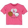 Girls Infant Pink Los Angeles Dodgers I Glove You T-Shirt