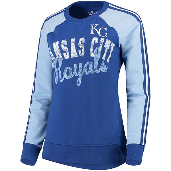 4her Womens MLB Kansas City Royals Long Sleeve Pullover Blue &