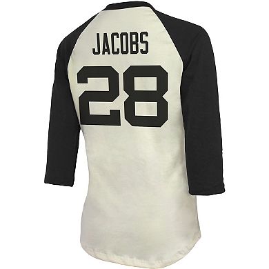 Women's Majestic Threads Josh Jacobs Cream/Black Oakland Raiders