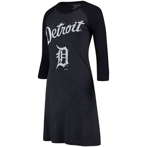 Women's Detroit Tigers Majestic Threads Navy Tri-Blend Racerback Sleeveless  Dress