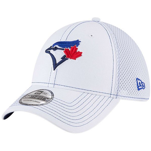 Men's New Era White Toronto Blue Jays Team Turn Neo 39THIRTY Flex Hat