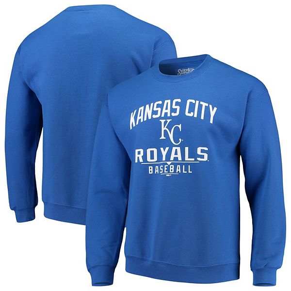 Men's Stitches Royal Kansas City Royals Holiday Pullover Crew Sweatshirt
