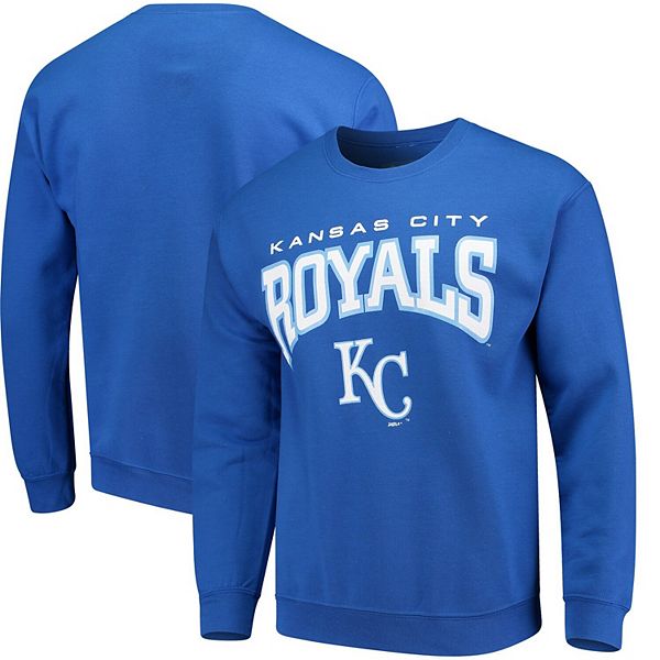 Men's Stitches Royal Kansas City Royals Pullover Crew Sweatshirt