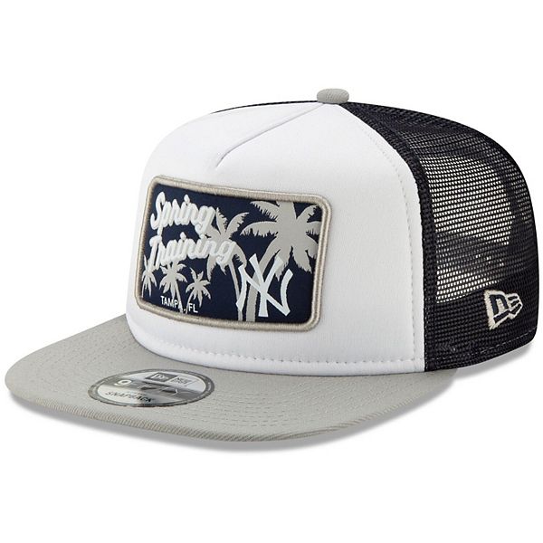 Men S New Era White Navy New York Yankees Spring Training Patch Foam 9fifty Trucker Snapback Hat