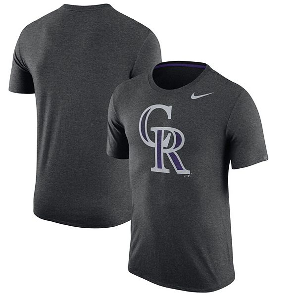 Men's Nike Heathered Black Colorado Rockies Tri-Blend T-Shirt