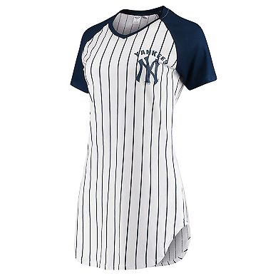 Women's Concepts Sport White New York Yankees Vigor Pinstripe Nightshirt
