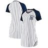 Women's Concepts Sport White New York Yankees Vigor Pinstripe Nightshirt