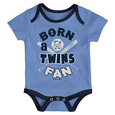 Infant Navy/Light Blue/Cream Minnesota Twins Future #1 3-Pack Bodysuit Set