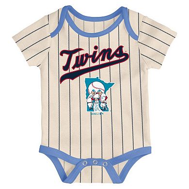 Infant Navy/Light Blue/Cream Minnesota Twins Future #1 3-Pack Bodysuit Set