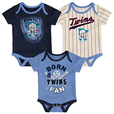 Infant Navy/Light Blue/Cream Minnesota Twins Future #1 3-Pack Bodysuit Set