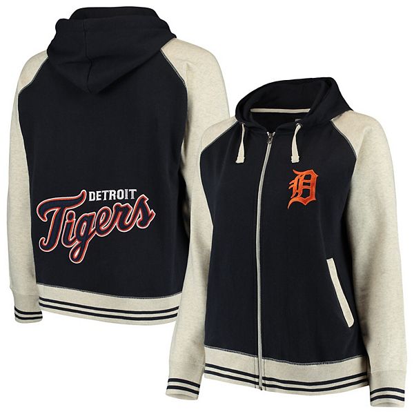 Women's Soft As A Grape Navy Detroit Tigers Plus Size Full-Zip Hoodie