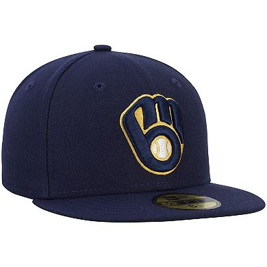 Youth New Era Navy Milwaukee Brewers Authentic Collection On Field 59FIFTY Fitted Hat