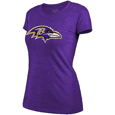 Women's Majestic Threads Lamar Jackson Purple Baltimore Ravens Tri ...