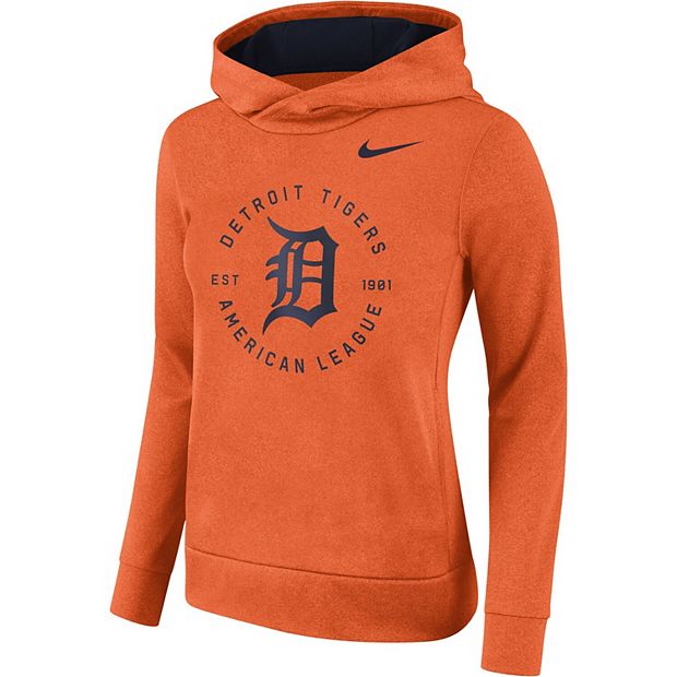 Women's Nike Orange Detroit Tigers Therma Pullover Hoodie