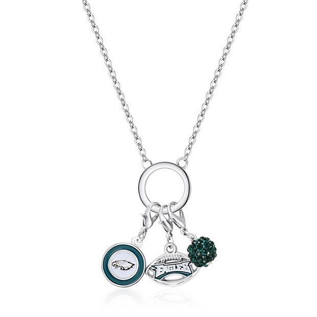 14kt White Gold NFL Philadelphia Eagles Pendant Necklace. 18