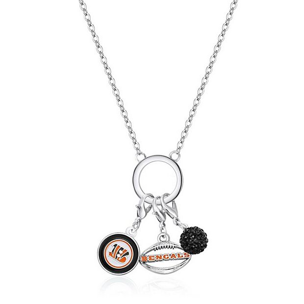 True Fans Cincinnati Bengals Diamond Accent Football Necklace in