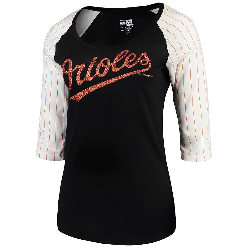 UPC 191717086316 product image for Women's 5th & Ocean by New Era Black Baltimore Orioles Baby Jersey 3/4-Sleeve Ra | upcitemdb.com