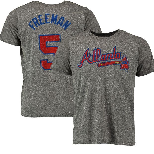 Men's Majestic Threads Freddie Freeman Gray Atlanta Braves Premium  Tri-Blend Name & Number T-Shirt