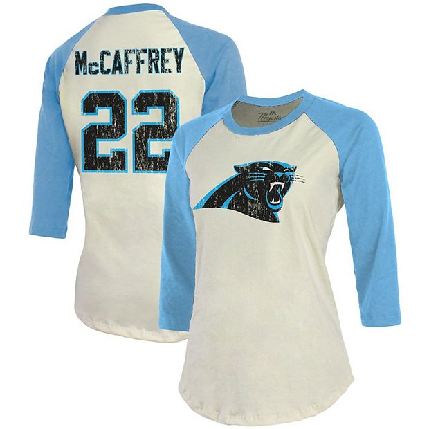 Men's Fanatics Branded Christian McCaffrey Blue Carolina Panthers Player  Icon Name & Number T-Shirt