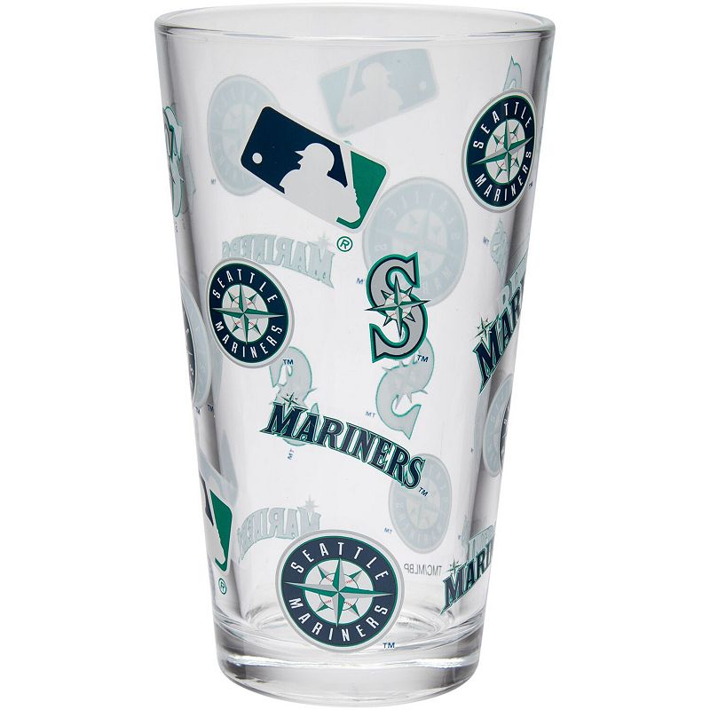 Seattle Mariners Full Wrap Pint Glass, Multicolor