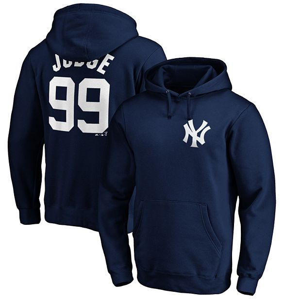 Men's Majestic Aaron Judge Navy New York Yankees Player Name & Number  Pullover Hoodie