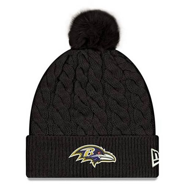 Women's New Era Black Baltimore Ravens Paradigm Cuffed Knit Hat with Pom