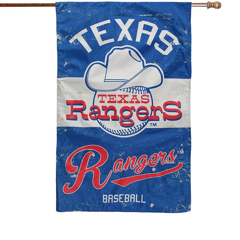 Texas Rangers 28 x 44 Vintage Linen House Flag, Multicolor