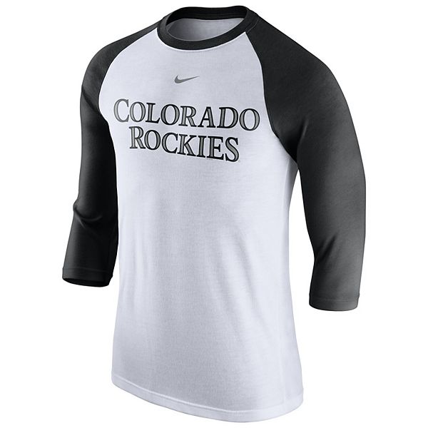 Colorado Rockies Nike Women's Tri-Blend Raglan 3/4-Sleeve T-Shirt