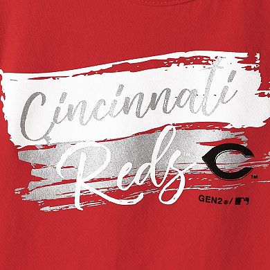Girls Youth Red Cincinnati Reds Brush Stroke Dolman T-Shirt