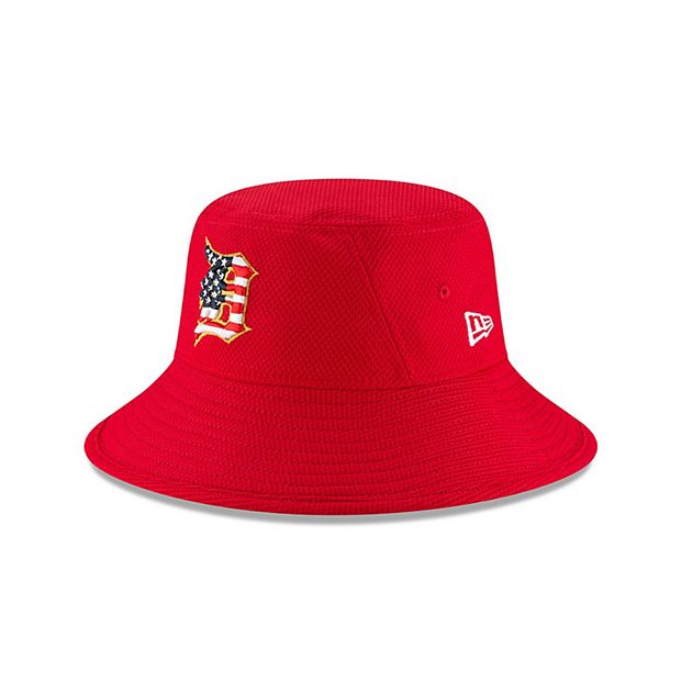 Men's New Era Red Detroit Tigers 2018 Stars & Stripes 4th of July Bucket Hat