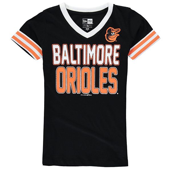 Youth 5th & Ocean by New Era Black Baltimore Orioles Jersey T-Shirt with  Contrast Trim