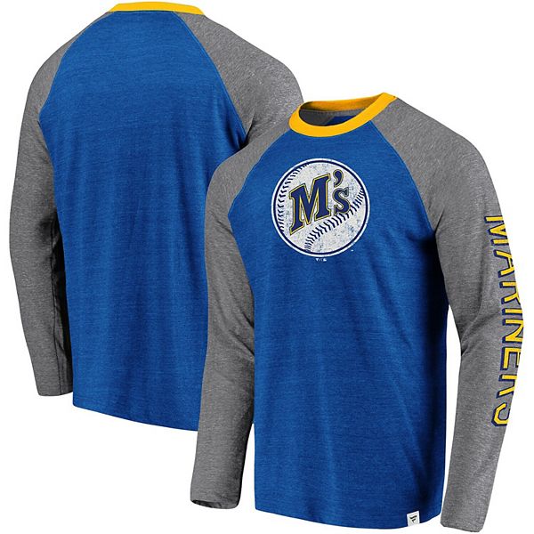 Seattle Mariners Crescent Raglan Long Sleeve T-Shirt, 2XL