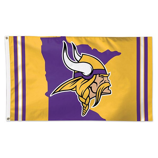 WinCraft Minnesota Vikings 3' x 5' Deluxe State Shape Design Single-Sided  Flag