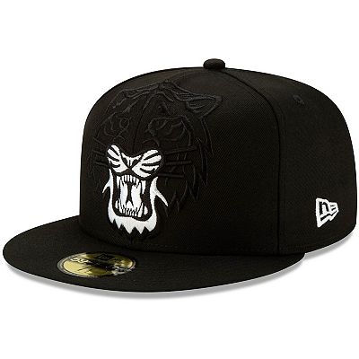 Men s New Era Black Detroit Tigers Monochrome Logo Elements 59FIFTY Fitted Hat