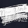 Girls Youth Navy New York Yankees Brush Stroke Dolman T-Shirt