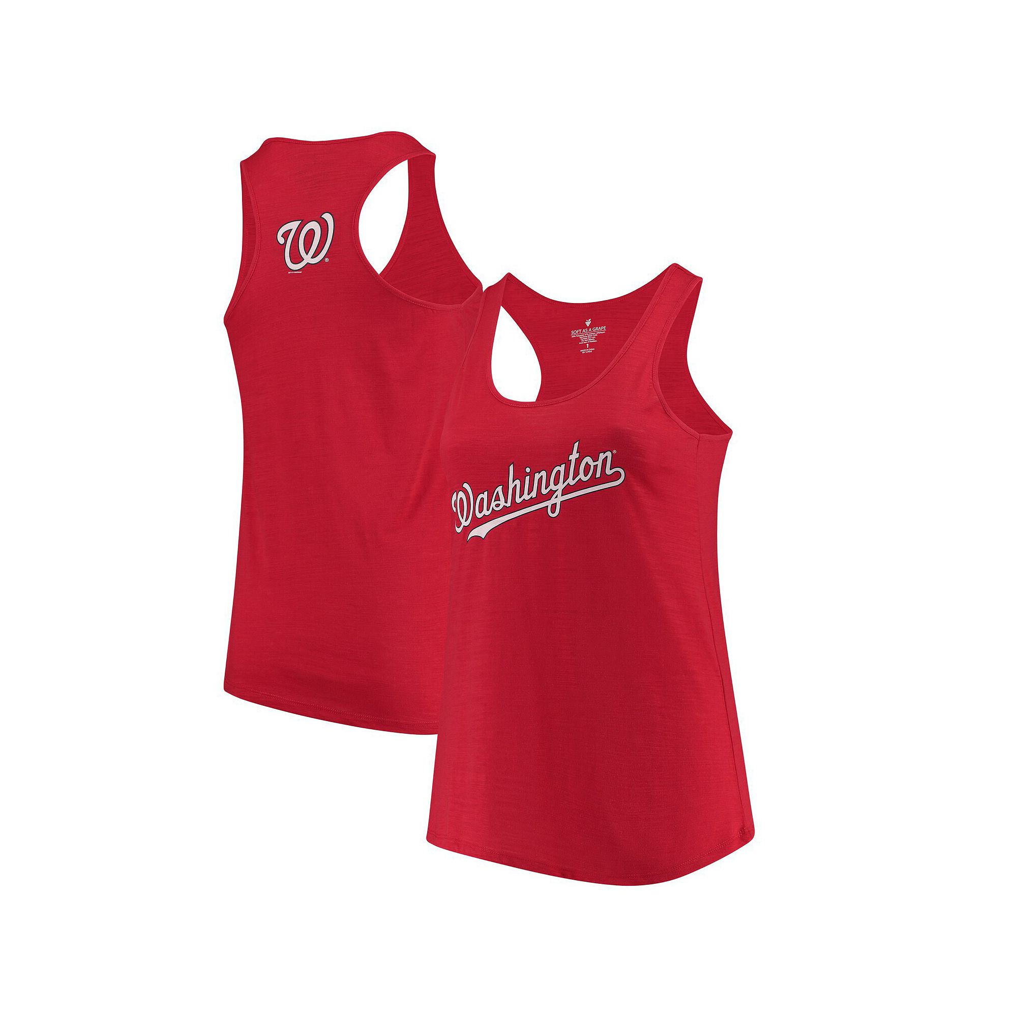 Womens Soft as a Grape Red Washington Nationals Plus Size Swing for the Fe