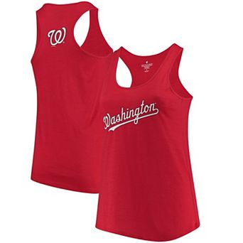 Women's Soft as a Grape Red Washington Nationals Plus Size Swing for the Fences Racerback Tank Top