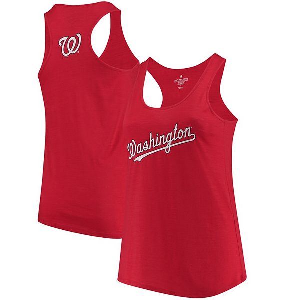 Women's Soft as a Grape Red Washington Nationals Plus Size Swing for the  Fences Racerback Tank Top