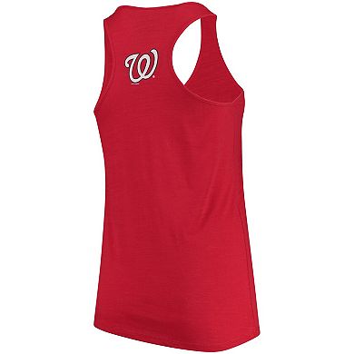 Women's Soft as a Grape Red Washington Nationals Plus Size Swing for the Fences Racerback Tank Top