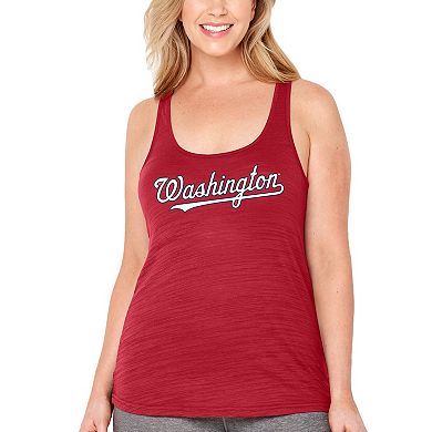 Women's Soft as a Grape Red Washington Nationals Plus Size Swing for the Fences Racerback Tank Top