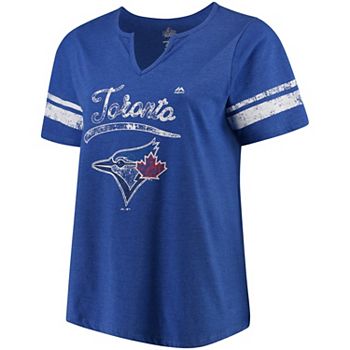 Toronto Blue Jays Women's Oversized Spirit Jersey V-Neck T-Shirt - Royal