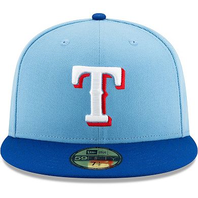 Men's New Era Texas Rangers Light Blue/Royal On-Field Authentic Collection 59FIFTY Fitted Hat