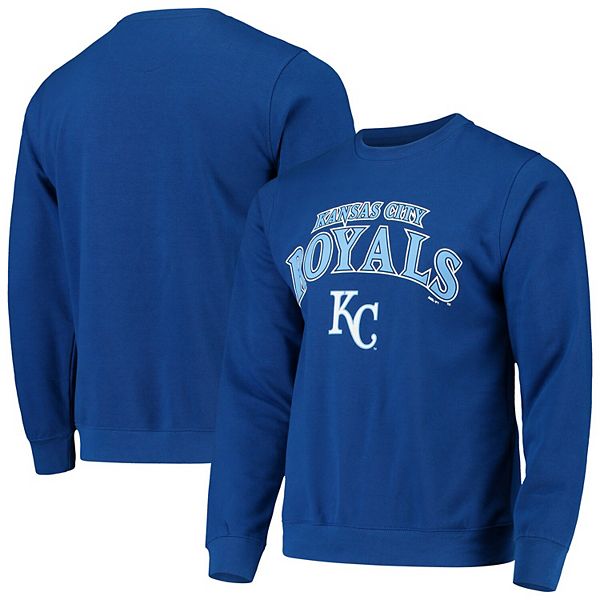 Men's Stitches Royal Kansas City Royals Holiday Pullover Crew Sweatshirt